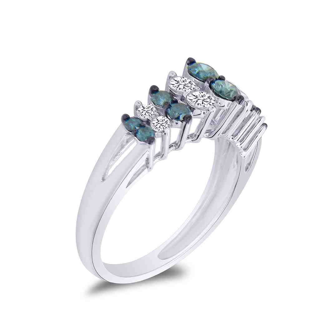 White & Blue Diamond Ring LR11600A